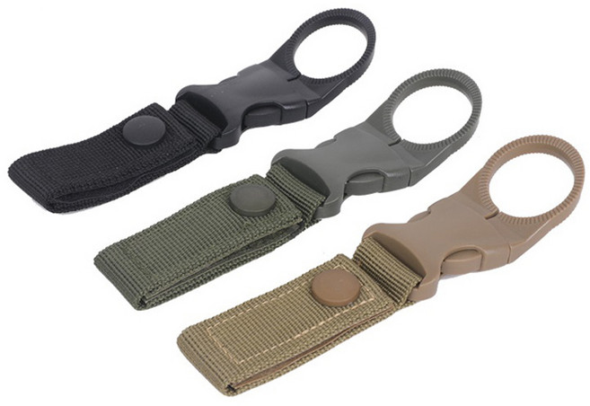 브링엔 휴대용 생수 물병 고리 홀더 고급형 3종, 블랙 + 올리브 + 카키, 1세트