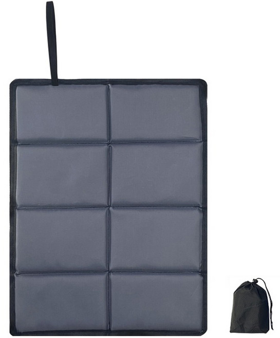 센야 캠핑 휴대용 접이식 방석 + 수납파우치 세트, 그레이