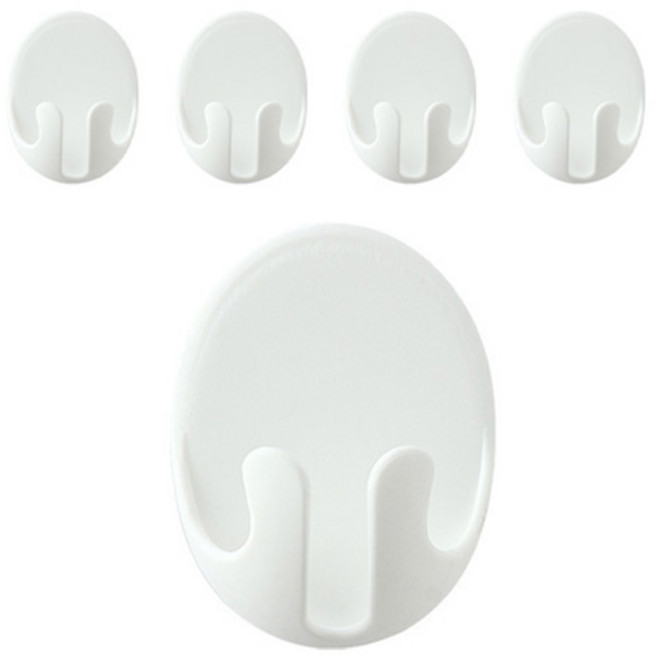 리얼피키 무타공 다용도 케이블 선정리 홀더, 화이트, 5개