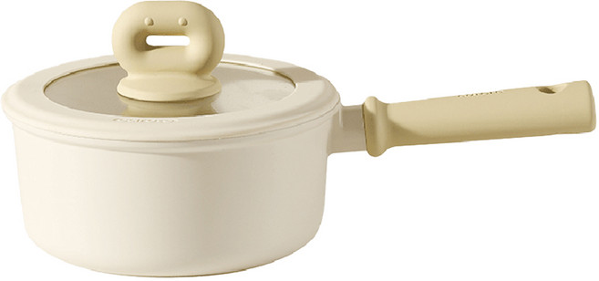 CAROTE Littlebean V2感應爐適用單柄湯鍋, 奶油黃, 1個, 20cm