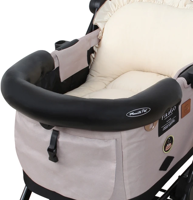 마니또펫 강아지 유모차 스마트범퍼 가드쿠션, 샤이니스킨 베이직 블랙, 1개 - 쿠팡