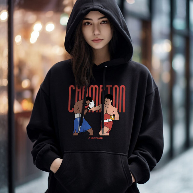 원헌드레드퍼센트 남녀공용 MOAI4 챔피온 후드티