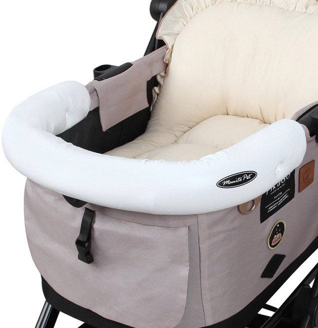 마니또펫 강아지 유모차 스마트범퍼 가드쿠션, 샤이니스킨 베이직 화이트, 1개