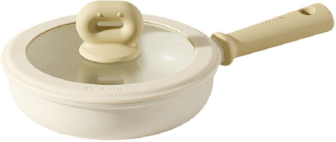 CAROTE Little Bean鋁製平底煎鍋 IH爐適用 奶油黃色, 1個, 20cm