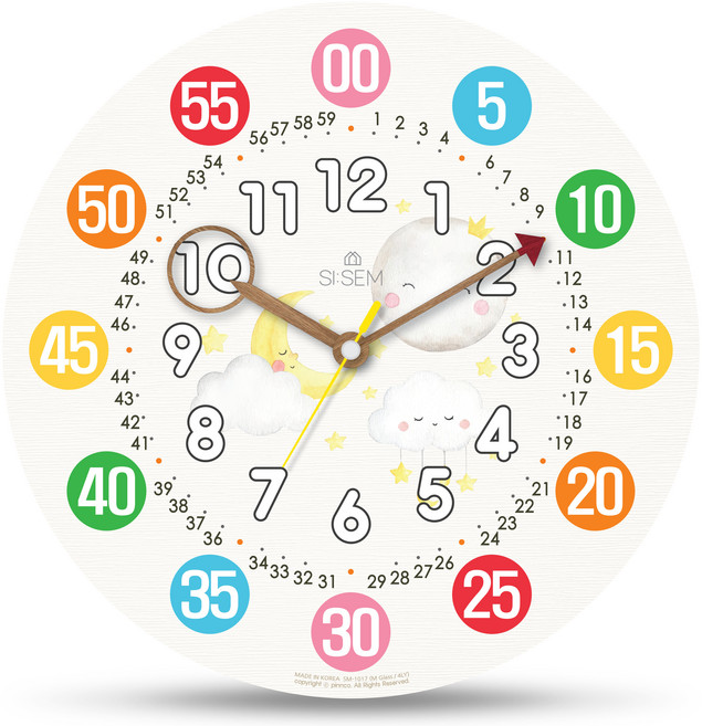 시셈 행복한우리 교육용 벽시계, 혼합색상