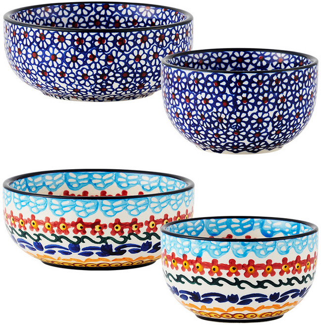 파뷔에 잘리피에 공기 대접 식기 2인 세트, 네이비 믹스, 1세트, 공기 2종 + 대접 2종