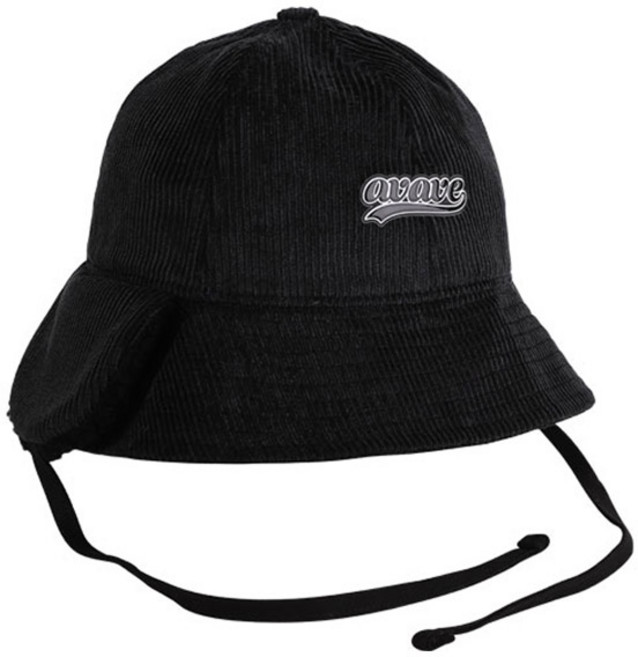 어베이브 플랩 버킷햇 방한 골프모자, 블랙, 1개