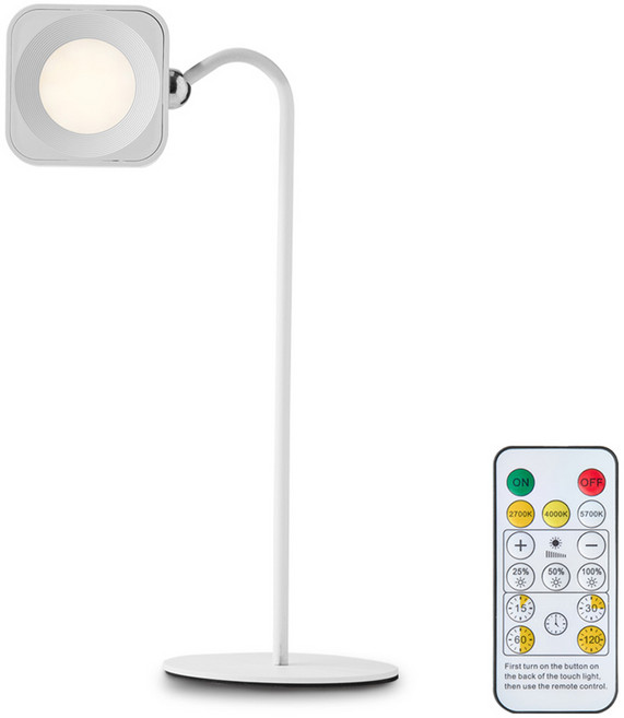 멀티탁 글로우 터치식 360도 각도 밝기 조절 3색 변환 무선 무드등 사각 + 스탠드 세트