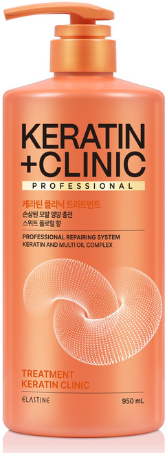 엘라스틴 케라틴 클리닉 단백질 고영양 약산성 트리트먼트 스위트 플로럴 향, 1개, 950ml