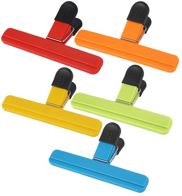 브링엔 밀봉 봉지 집게 대형 5종 세트, 혼합색상, 1세트