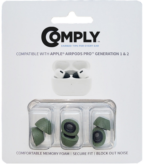 COMPLY Apple AirPods Pro 1代 / 2代 耳塞 M 6入, 卡其色, 44-50231-23, 1個