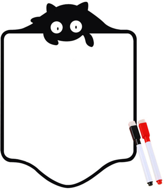 해피앤몰 자석 냉장고 야옹이 메모보드 + 마카펜 2p 세트, 1세트