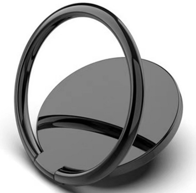 다연경 심플 오링 원형 스마트 톡 거치대 JJ031, 블랙, 1개