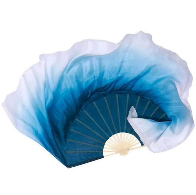 마켓피아 접이식 무용 부채춤 댄스 실크 너슬 부채 L, 1개, A타입