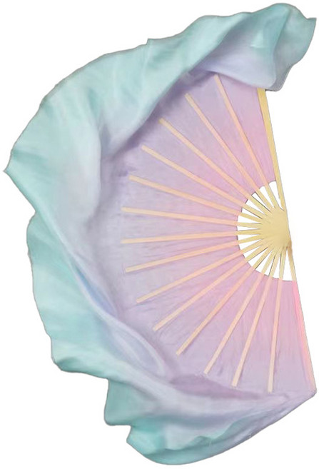 마켓피아 그라데이션 전통 실크 무용부채 너슬 30cm, 파스텔, 1개