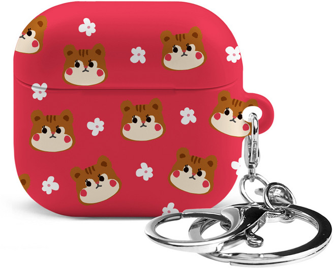 아이무이 시즌3 에어팟 4세대 케이스 + 하드 키링 세트, 다람 아랑패턴, 1세트