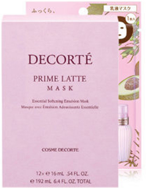 Decorte PRIME LATTE酪梨鎮靜保濕面膜, 12片, 1盒