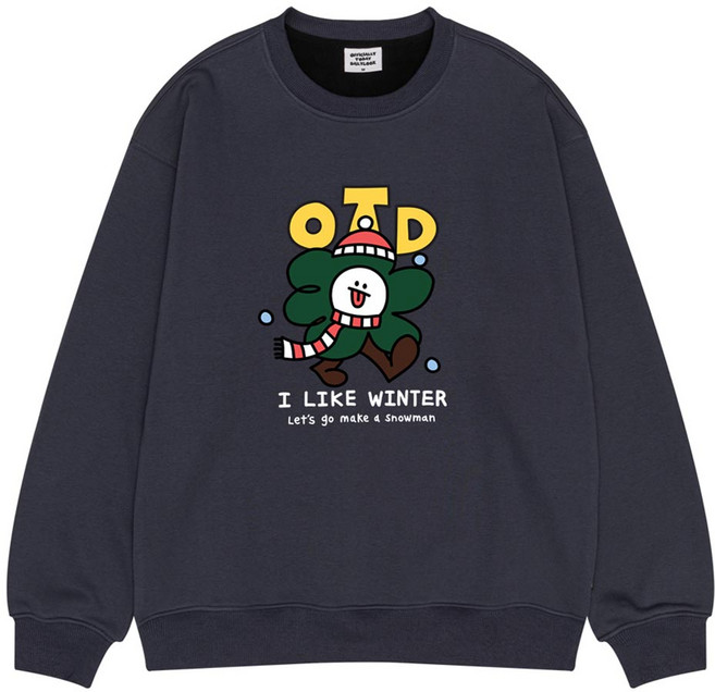 오티디 프리미엄 텐타덤블 기모 오버핏 트리클라우드 맨투맨 OT31023