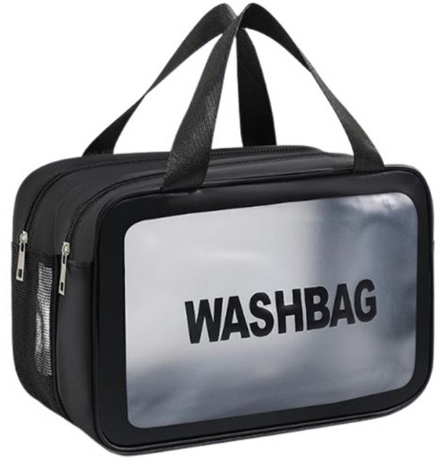 NEWNO 물빠짐 방수 대형 워쉬멀티백, 블랙