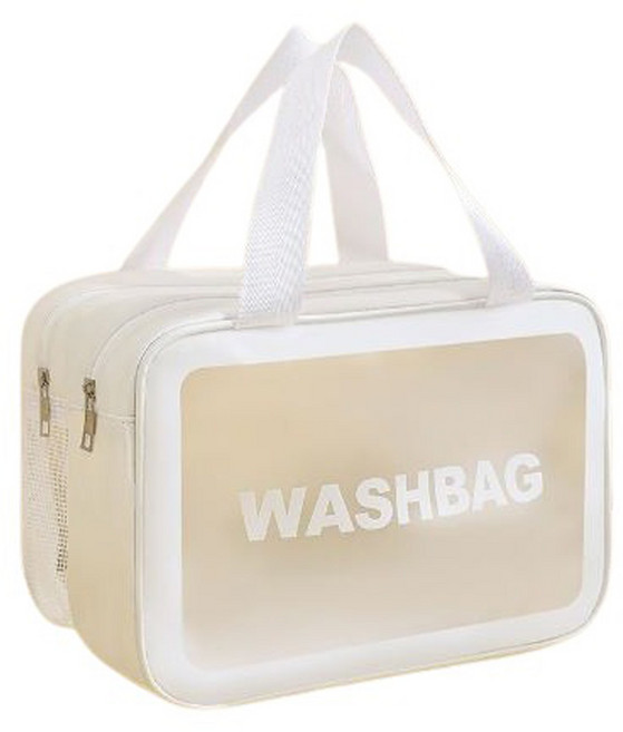 NEWNO 물빠짐 방수 대형 워쉬멀티백, 화이트