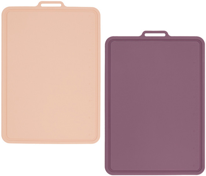 실리콘스토리 플래티넘 실리콘 양면 도마 피치베이지 + 바이올렛 세트 대형, 1세트, 도마 2종