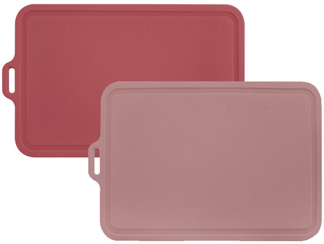 실리콘스토리 국산 플래티넘 실리콘 양면 도마 2종 세트 중, 1세트, 핑크 + 코랄레드