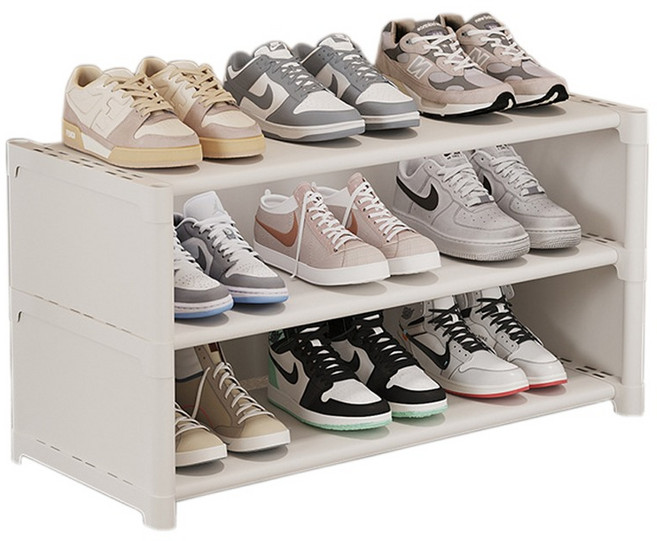 코히모 신발정리대 신발장 현관 수납 3단 4W359, 화이트, 1개