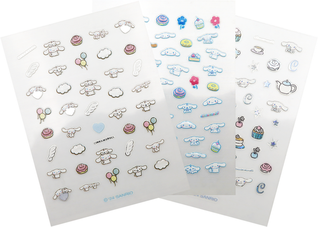 뷰티홈 산리오 시나모롤 네일스티커 3종 세트, 1개, 혼합색상