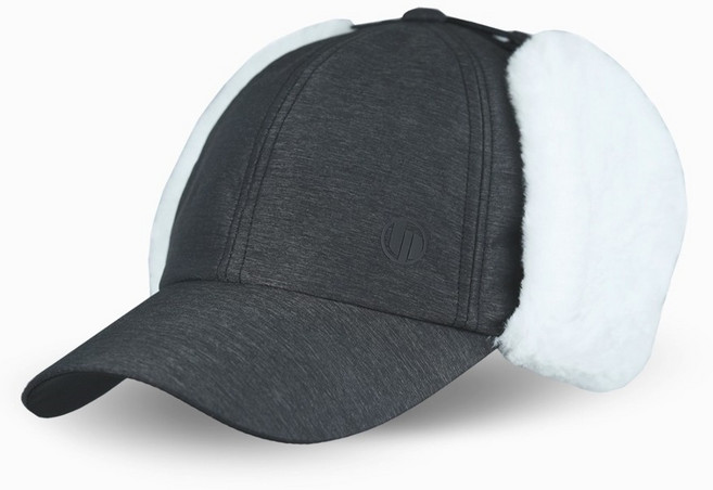 루페오 남성용 겨울 방한 패딩 퍼 귀달이 대두 골프모자, 챠콜, 1개