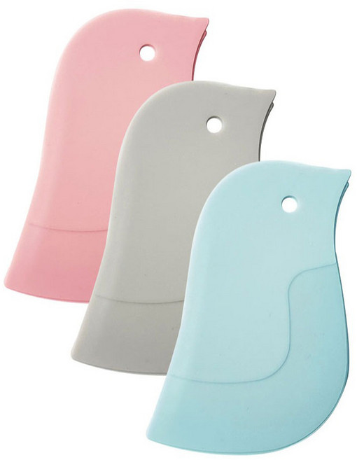 퀸스리빙 펭퀸모양 다용도 스크래퍼 3종 세트, 혼합색상, 1세트