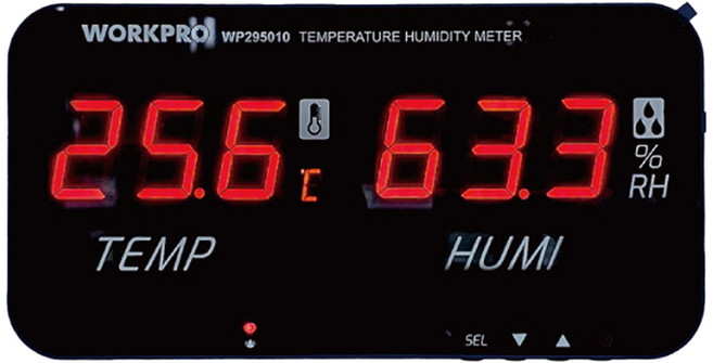 워크프로 디지털 온습도계 벽걸이형 알람형 WP295010, 1개