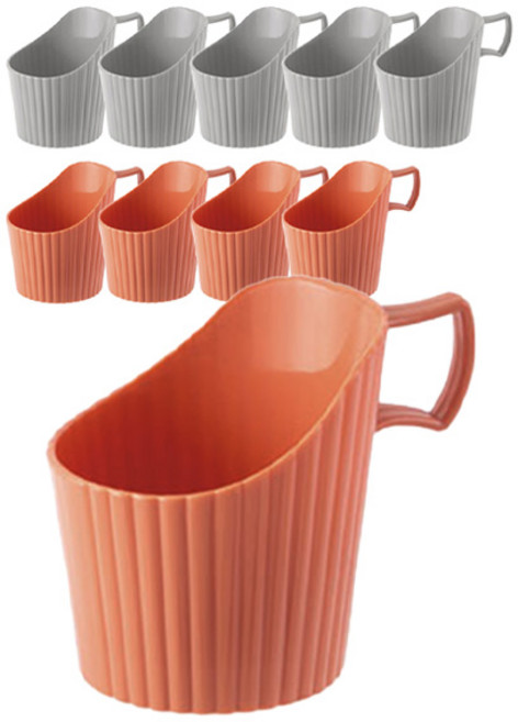 1991프로젝트 PP 손잡이 종이컵 홀더 받침대 2종 x 5p 세트, 그레이, 오렌지, 1세트