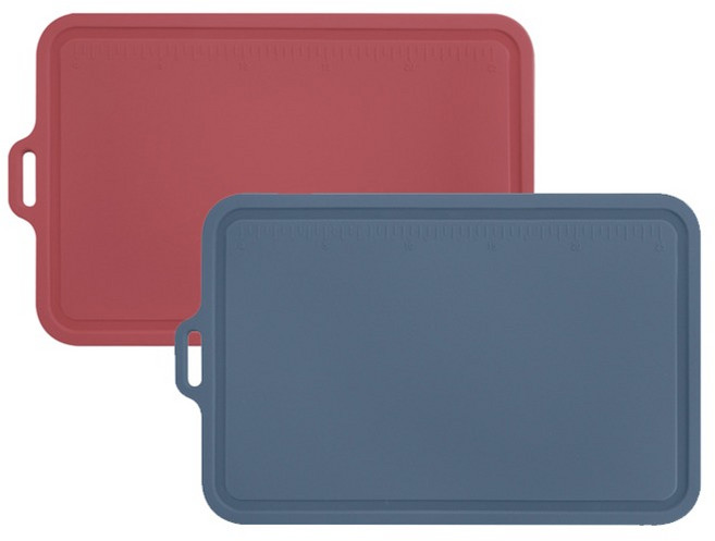 실리콘스토리 플래티넘 실리콘 양면 도마 코랄레드 + 파스텔블루 중 2종 세트, 1세트, 도마 2종
