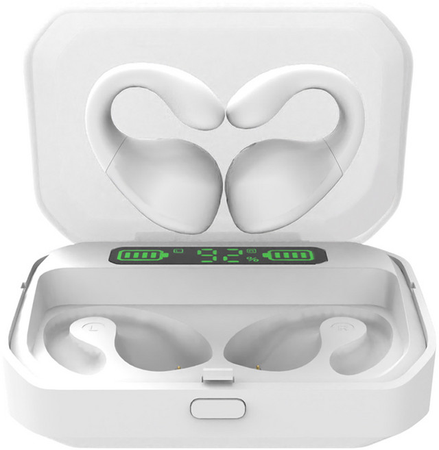 템빨 귀걸이형 오픈형 무선 블루투스 이어폰 e9e9 화이트 4.5시간 방수가능