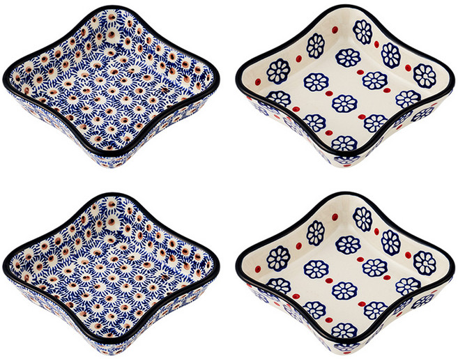 파뷔에 잘리피에 사각찬기 2종 x 2p 세트, 네이비 포인트, 1세트