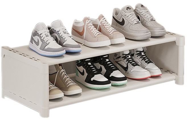 코히모 신발정리대 현관 수납 2단 4W359, 화이트, 1개