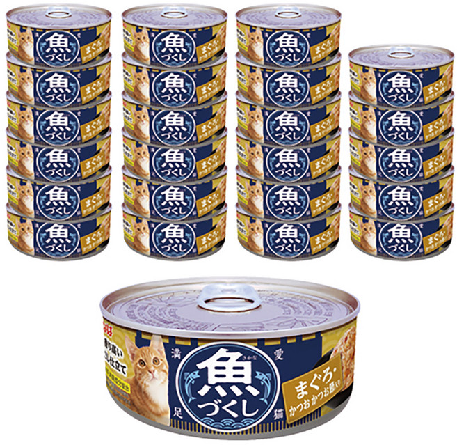 챠오 이나바 고양이 생선가득캔, 혼합맛(참치/가다랑어/닭가슴살), 60g, 24개