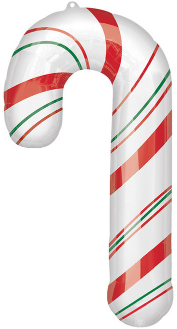 아나그램 메리크리스마스 슈퍼쉐입 캔디케인 은박풍선, 화이트, 1개