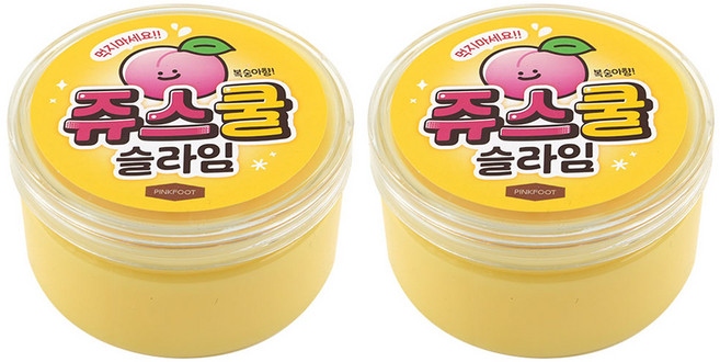 핑크풋 쥬스쿨 슬라임, 노랑, 214g, 2개