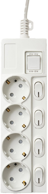 보에담 개별통합형 멀티탭 4구, 화이트, 1개, 3m