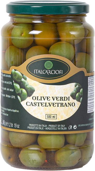 이탈카르쵸피 그린 카스텔 베트라노 올리브절임, 1개, 580ml