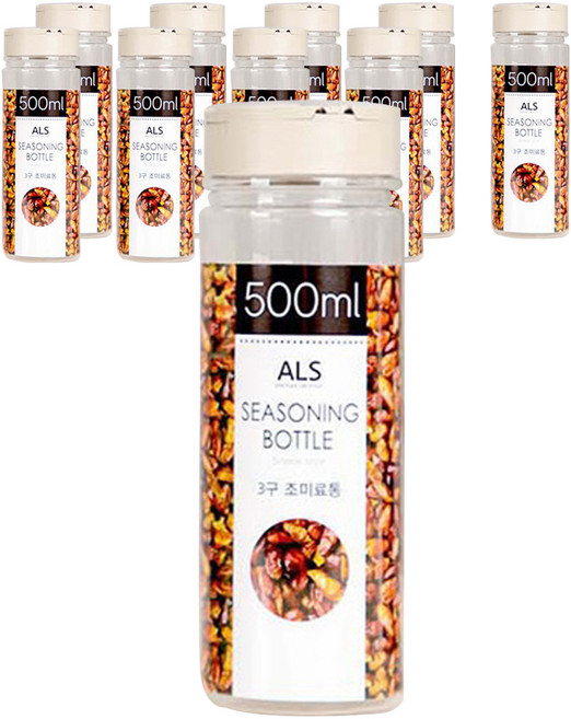 리빙패밀리 3구 조미료 통, 500ml, 10개