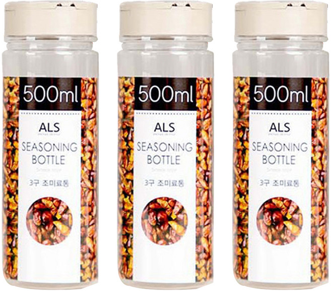 리빙패밀리 3구 조미료 통, 500ml, 3개