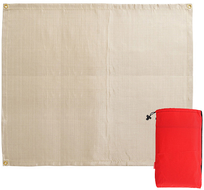 브리즈문 JYCOMPANY 캠핑 화로대 안전매트 유리섬유 소재 세이프 매트 L + 수납 파우치 세트, 혼합색상, 1개입, 1세트