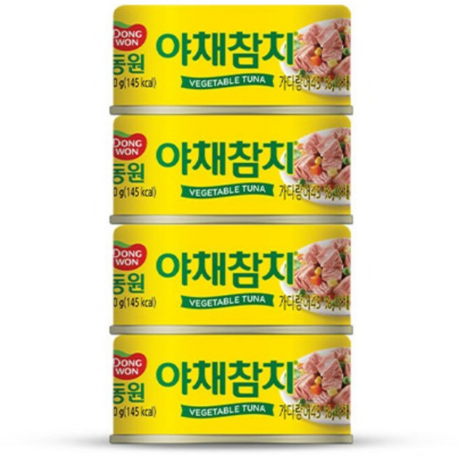 동원참치 야채참치, 90g, 4개