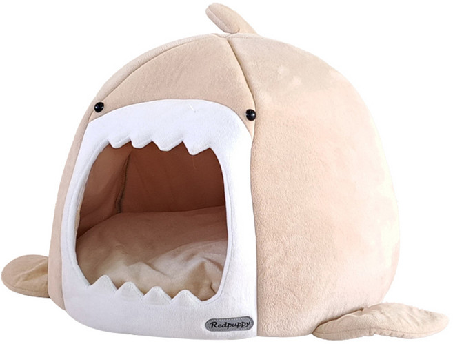 레드퍼피 개과천선 고양이 샤크 오션 하우스, 샤크 베이지, 1개