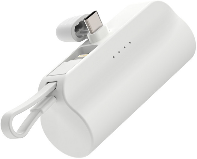 아이히트코리아 2in1 도킹형 보조배터리 5000mAh C타입 단자 8핀 케이블, P23-DKPB5K-C(C타입), 화이트, P23-DKPB5K-C