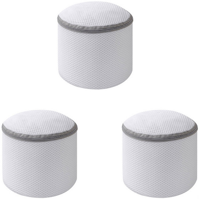 앞날창창 지퍼 세탁망 원형, 그레이, 3개