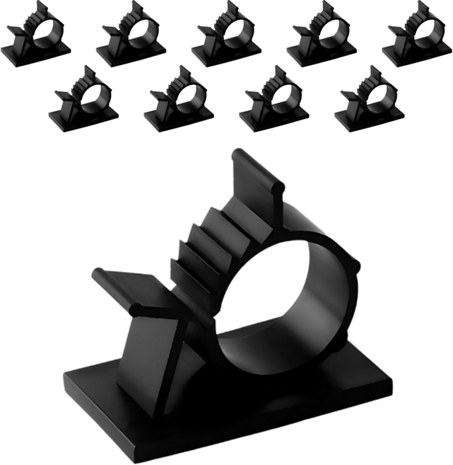 리빙홈디테일 특대형 케이블 선 정리 클립 HXC-013, 10개, 블랙