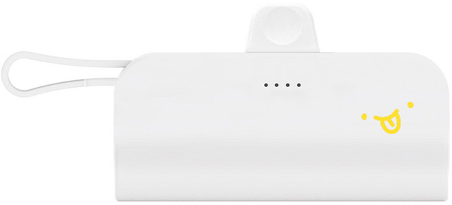 웨이브스튜디오 FACE EMOJI 미니 도킹형 일체형 10W 보조배터리 5000mAh 도킹 C타입 + 케이블 8핀, 화이트 10 메롱, TRPB-R5-CHL